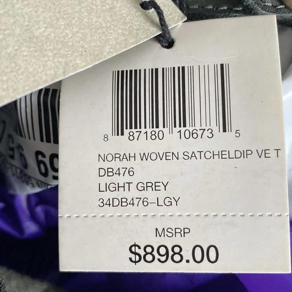 Vintage "NWT" Frye Grey Woven Leather Satchel - Picture 11 of 13